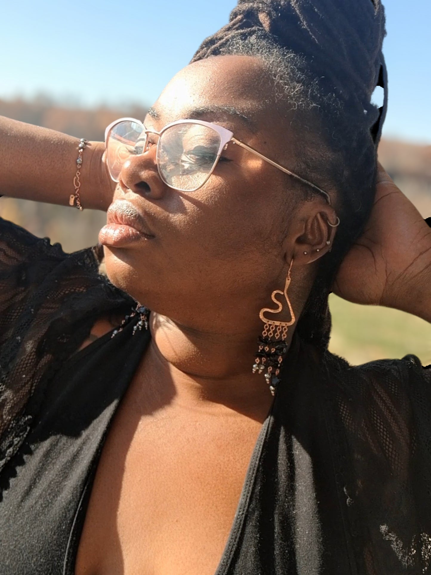 Rooted- Copper Dangle Earrings