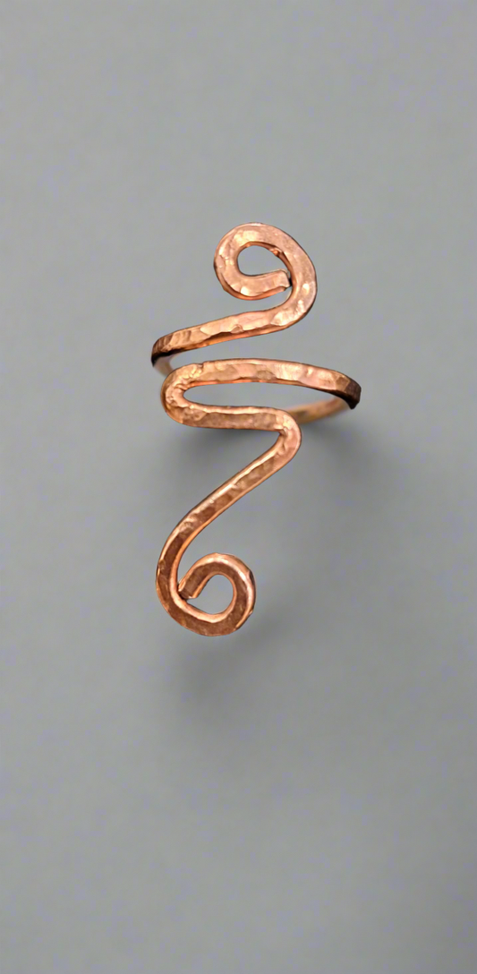 " Just Lovely"- Copper Adjustable Forefinger Ring- One Size